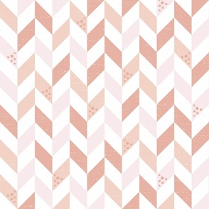 warm minimalism herringbone l rose gold blush pink on white