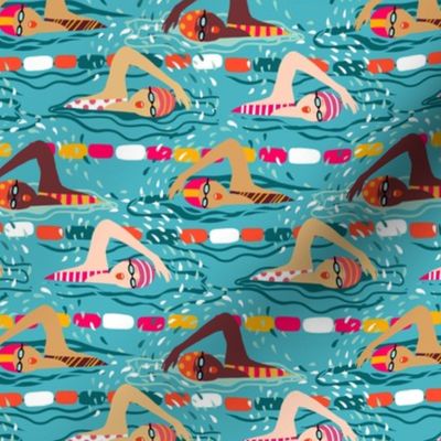 freestyle swimming ladies // blue // tiny