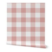 Traditional Gingham Rose Pink Large Scale, Wallpaper home decor
