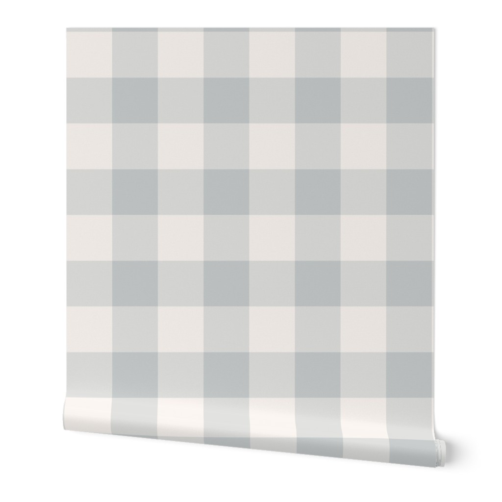 Traditional Gingham Cloud Gray Small  Scale, Wallpaper, Home Decor