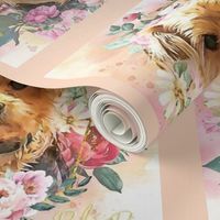 Yorkie dog and rose flowers paint splash 2 size 16x16 