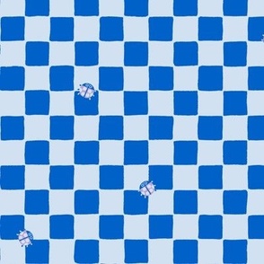 Ladybug Checkerboard (Blue)