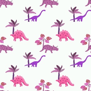 Dinosaur jungle pinks