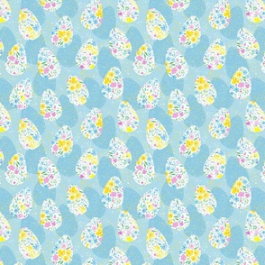 easter egg floral speckle blue small scale