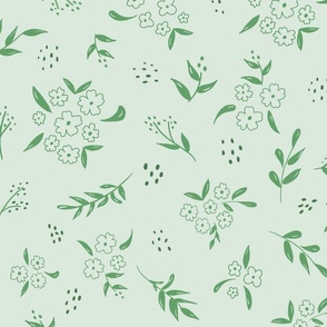 Ditsy floral big jumbo green