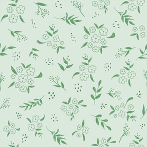 Ditsy floral small green