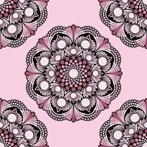 6” Cherry Blossom Dusky Rose Polka Dot Mandala - Small