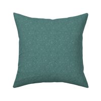 Small Scale Low Volume Hand Drawn Dashed Line Spiral Swirls on Dark Green