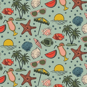 Trip to the beach - a sunny holiday pattern 