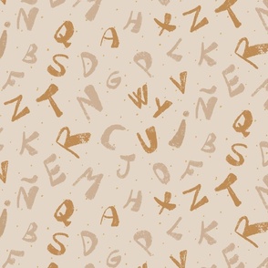  Alphabet Adventure: A Playful Pattern of Letters and Characters, cream