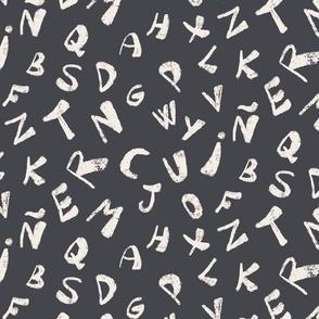 Alphabet Adventure: A Playful Pattern of Letters and Characters, dark-blue  