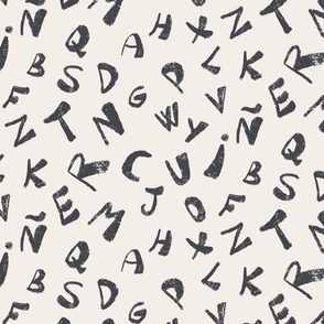  Alphabet Adventure: A Playful Pattern of Letters and Characters, white-blue 