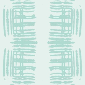 Messy Brushstrokes- Greek Key Stripe- Seafoam