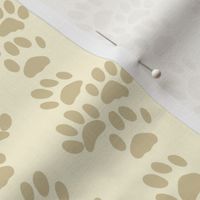 Pitter Patter Cat Paw Prints in Tan & Cream