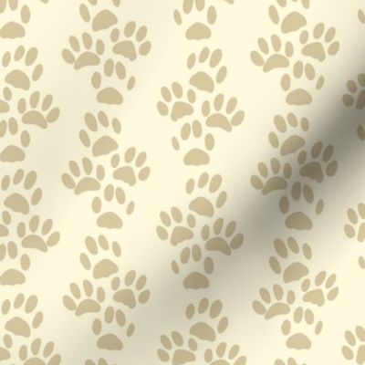 Pitter Patter Cat Paw Prints in Tan & Cream