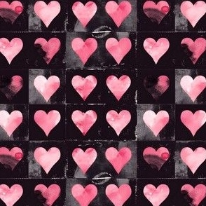 Pink Hearts on Black - small