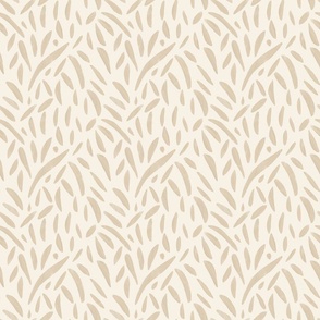 Simple Leaves Texture Champagne - Medium Scale