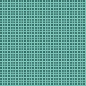 Square Grid-Cruising Blue-Surf Green- Bright Happy 50's Palette