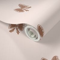 Hand drawn bows in brown color on cream background