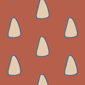 12" rep triangle terracota peach dots