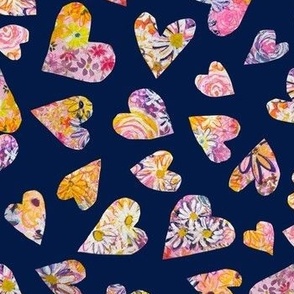 Floral Hearts // Navy