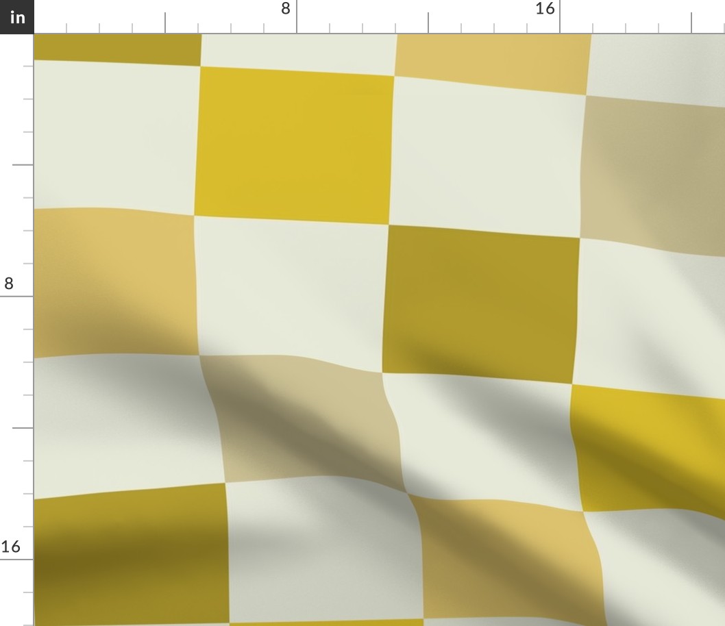 Butterscotch Yellow Large Checker Pattern