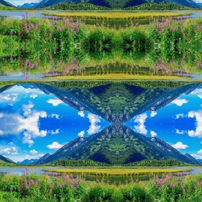 God's Country I Alaska Painting - Medium Mirror