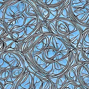 abstract drawing pale blue and black