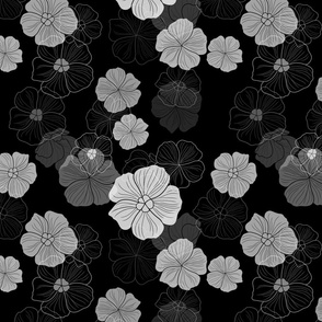 Hau Flower Highlights - Black and White