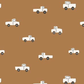 summer roadtrip collection pick up trucks in camel brown