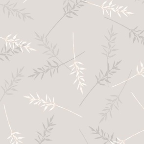 Spear Grass Field Hand Drawn Botanical Tossed Design Bedding Wallpaper_beige eggshell sand wheat neutral earthy grass_jumbo