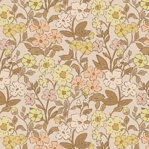 full bloom florals: browns and yellows