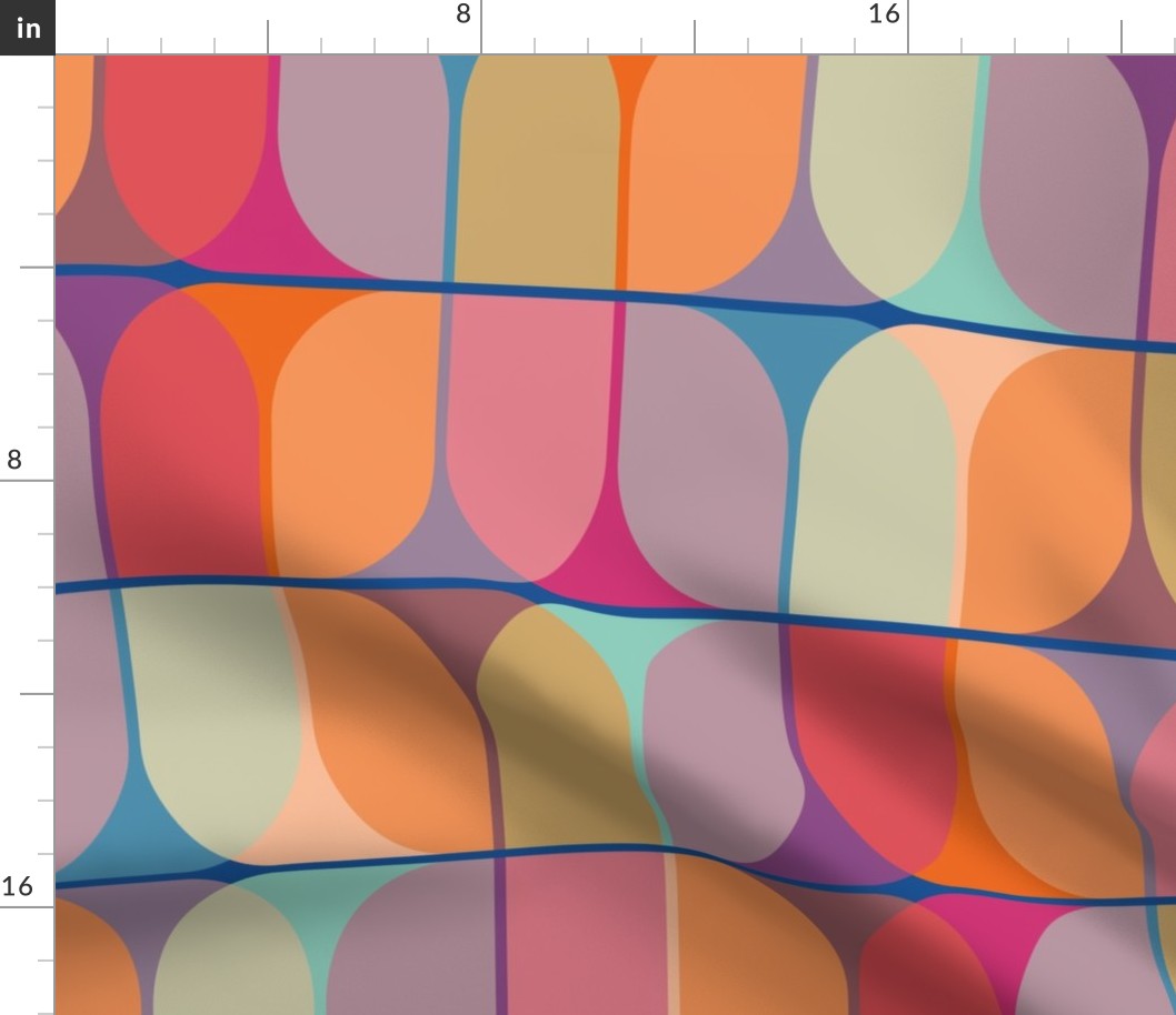 Funky Geometric Leaves (Rainbow) M