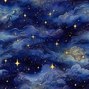 Starry Skies of Outer Space /  Upholstery Fabric / Wallpaper / Space Home Decor
