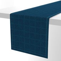 (Lg) diagonal line squares - navy on blue