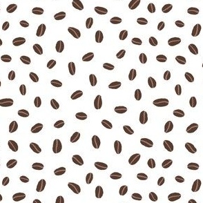 Cute coffee beans on solid whit background