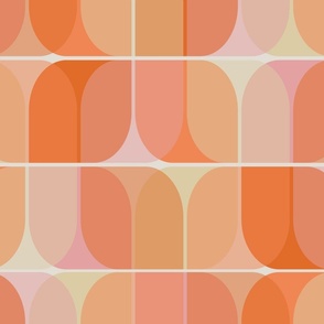 Funky Geometric Leaves (Tangerine) M