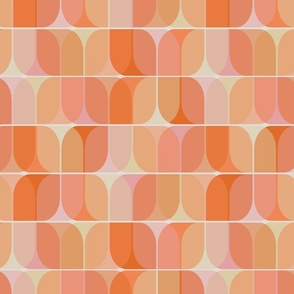 Funky Geometric Leaves (Tangerine) S