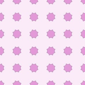 Spanish Tile- Geometric Flowers-Pinks on Light Pink Background.