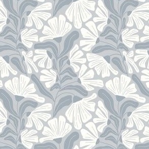 Whimsy modern floral in light blue gray