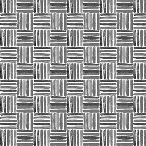 1:6 scale hand drawn basketweave with grey lines. For dollhouse fabric, wallpaper, and miniature decor