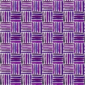 1:6 scale hand drawn basketweave with purple lines. For dollhouse fabric, wallpaper, and miniature decor