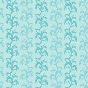 Boho Beach Seaweed Stripe Aqua Blue by Jac Slade