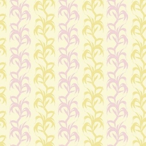 Boho Beach Seaweed Stripe Yellow Pink by Jac Slade