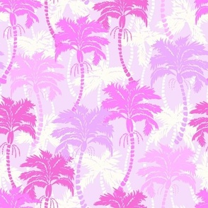 Boho Beach Tropical Palm Trees bright pink by Jac Slade