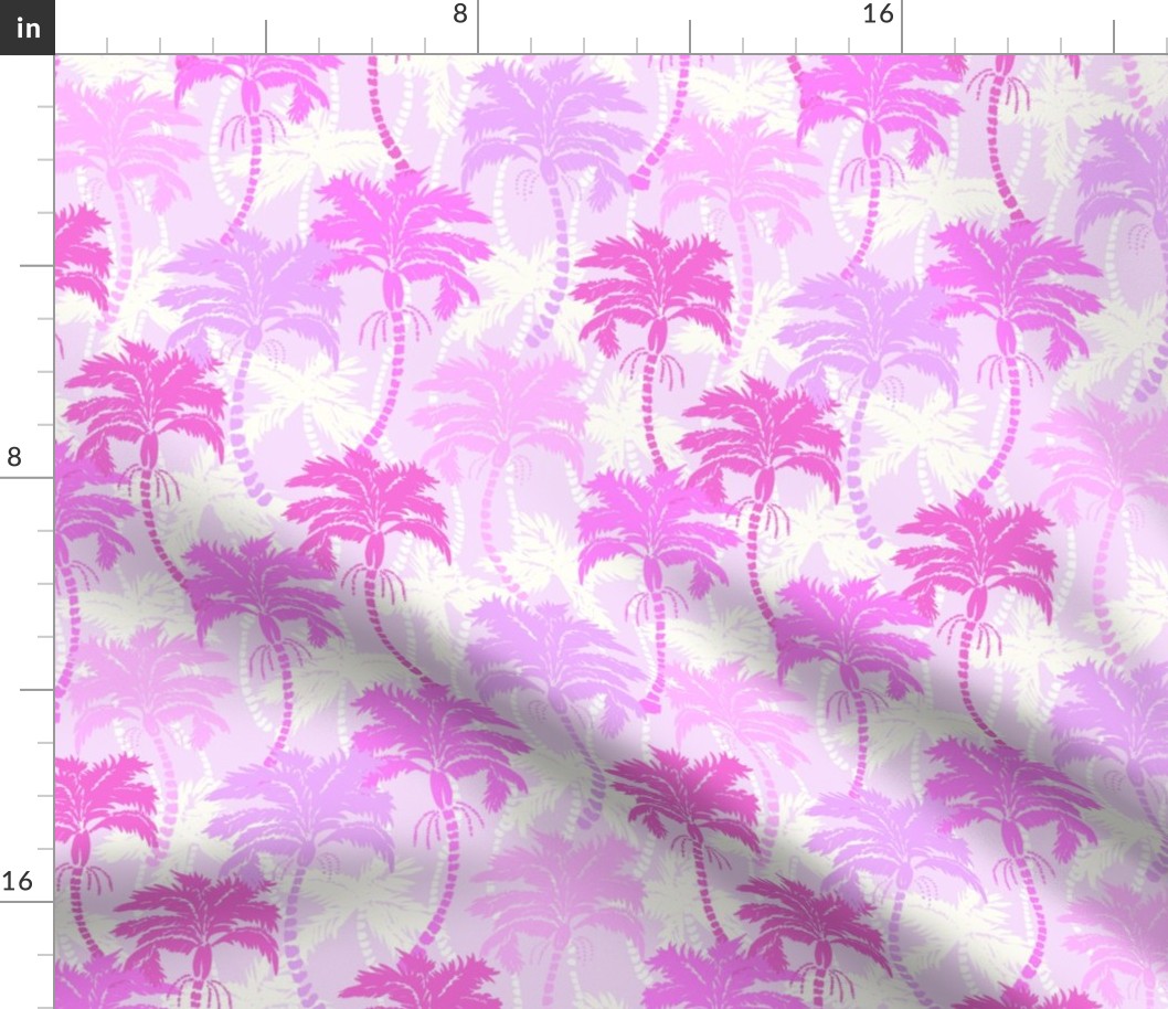 Boho Beach Tropical Palm Trees bright pink by Jac Slade