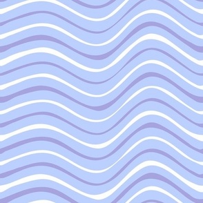Boho Beach Waves Blue Purple white by Jac Slade