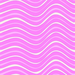 Boho Beach Waves Bright Pink  by Jac Slade