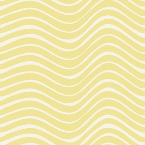 Boho Beach Waves Lemon Yellow white by Jac Slade
