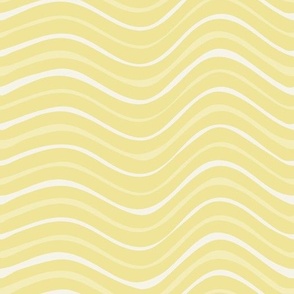 Boho Beach Waves Yellow Lemon white by Jac Slade